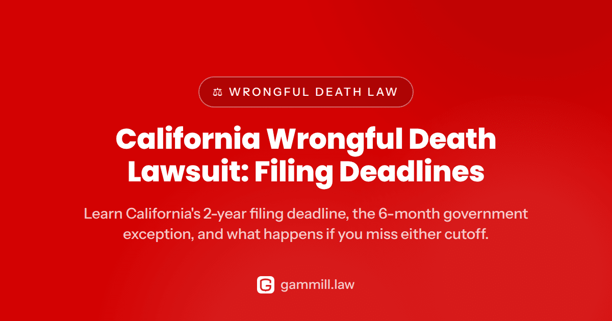 California Wrongful Death Lawsuit: Filing Deadlines